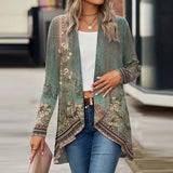 Chic Vintage Print Cardigan