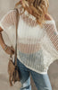 Openwork Round Neck Half Sleeve Knit Cover Up