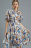 Umgee Floral Print Flutter Sleeve Dress