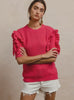 BiBi Ruffle Sleeve Ribbed Sweater