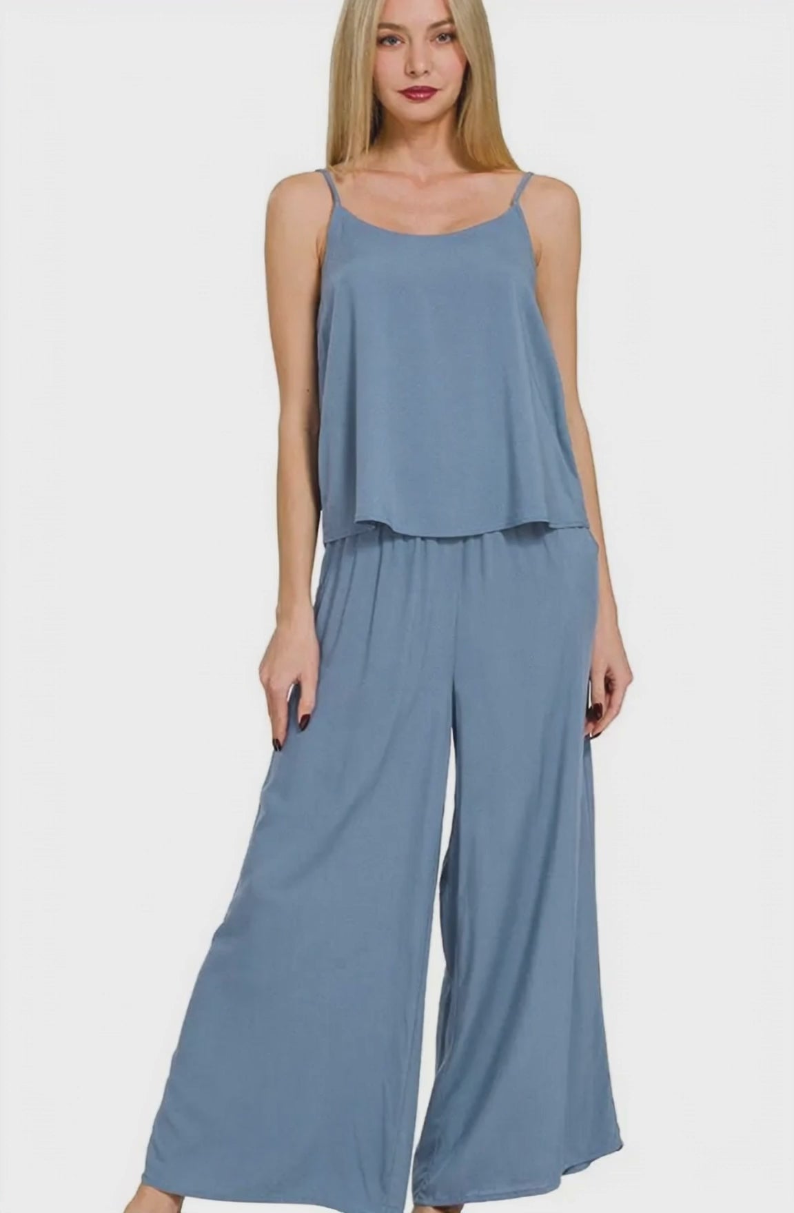 Zenana Woven Cami & Pants Set