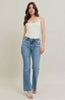 Judy Blue Full Size Mid Rise Wash Destroy Hem Bootcut Jeans Plus Size