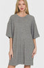 Zenana Soft Melange Hacci T-shirts Dress