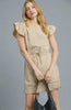 Umgee Luxeknit Ruffle Sleeve Drawstring Mini Dress